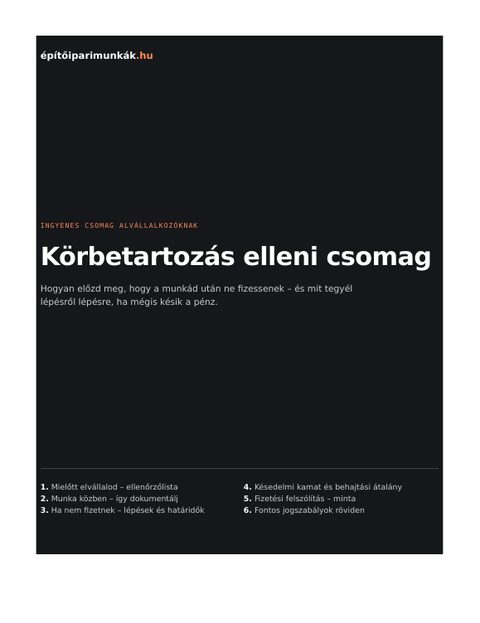 A körbetartozás elleni csomag borítója